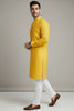 Veshbhoshaa Men's Yellow Design Kurta Pajama Set