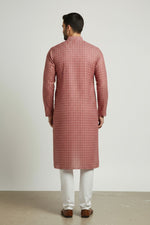 Men's Red Printed Kurta Pajama Set