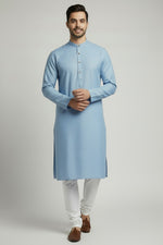 Mens's Blue Kurta Pajama Set