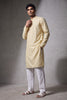 Veshbhoshaa Men's Soft Yellow Printed Kurta Set