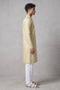 Veshbhoshaa Men's Soft Yellow Printed Kurta Set
