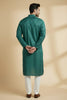 Veshbhoshaa Men's Dark Green Printed Kurta Pajama Set