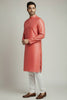 Veshbhoshaa Men's Red Kurta Pajama Set