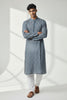 Men's Navy Blue Printed Kurta Pajama Set