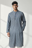 Men's Navy Blue Printed Kurta Pajama Set