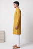 Veshbhoshaa Men's Mustard Yellow Printed Kurta Set