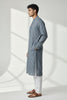 Men's Navy Blue Printed Kurta Pajama Set