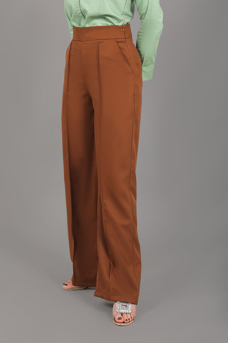 Bluebird Women Caramel Bell Bottom Trouser - Veshbhoshaa