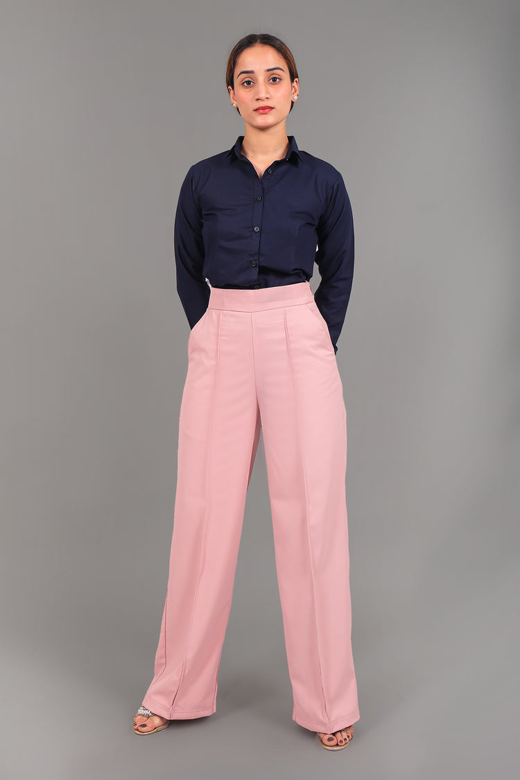 BLUEBIRD WOMEN'S PINK BELL BOTTOM TROUSER