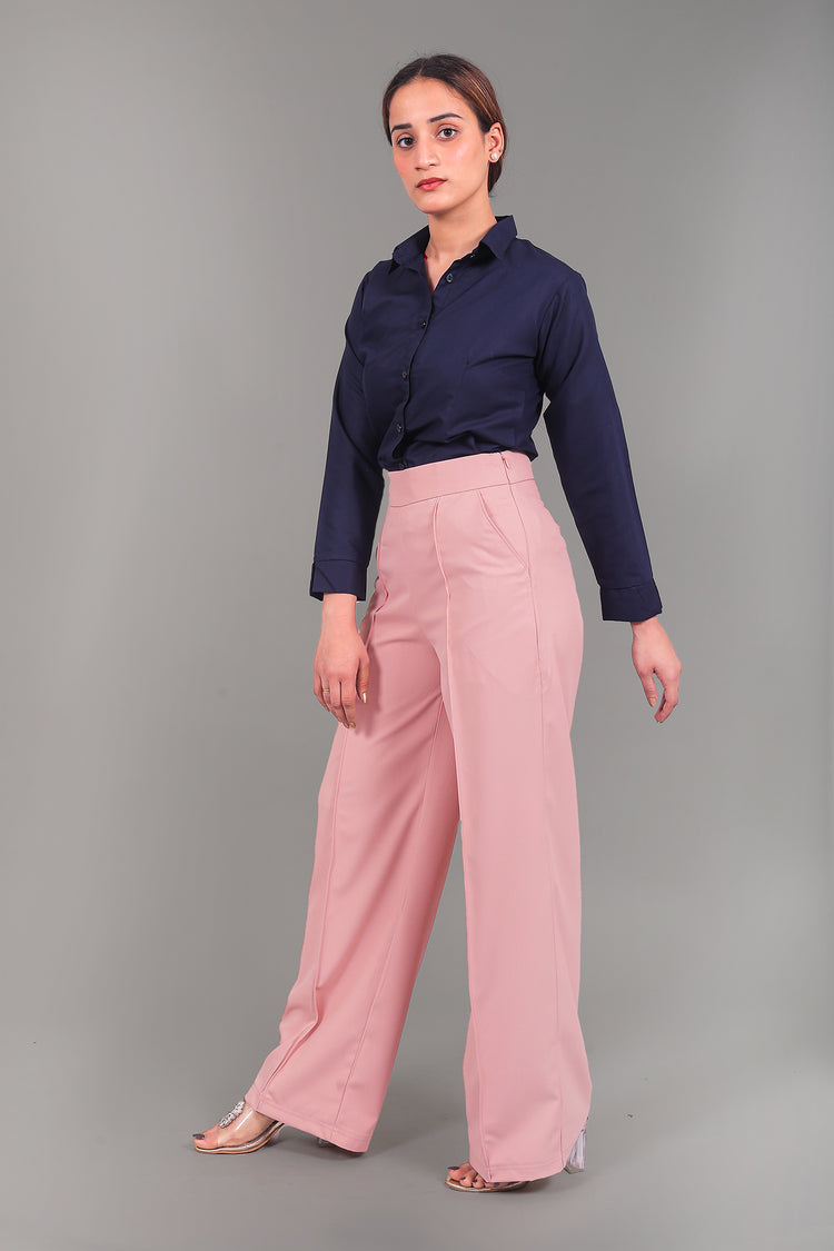 BLUEBIRD WOMEN'S PINK BELL BOTTOM TROUSER