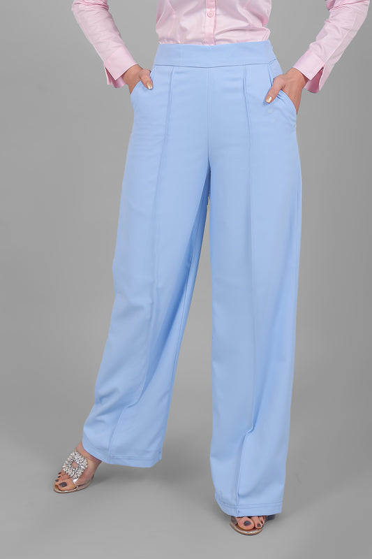 BLUEBIRD WOMEN'S SKY BLUE BELL BOTTOM TROUSER