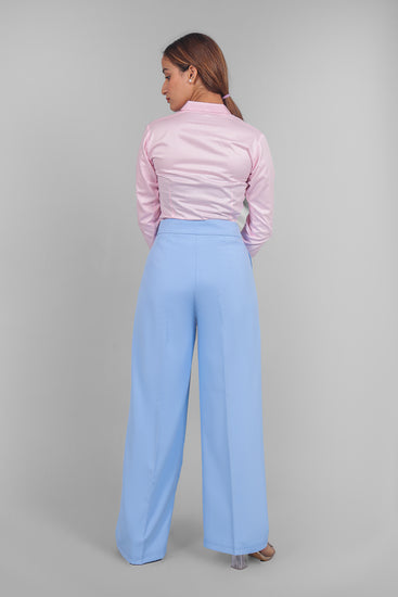 BLUEBIRD WOMEN'S SKY BLUE BELL BOTTOM TROUSER