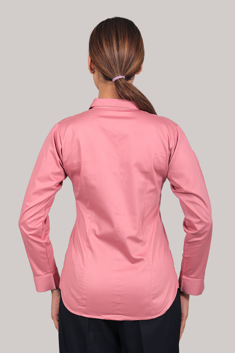 BLUEBIRD WOMEN'S PINK SATIN SHIRT