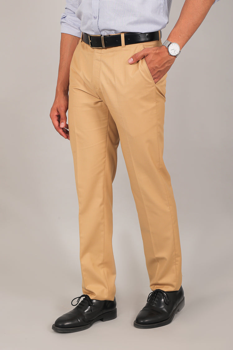 BLUEBIRD MEN'S BEIGE FORMAL TROUSER