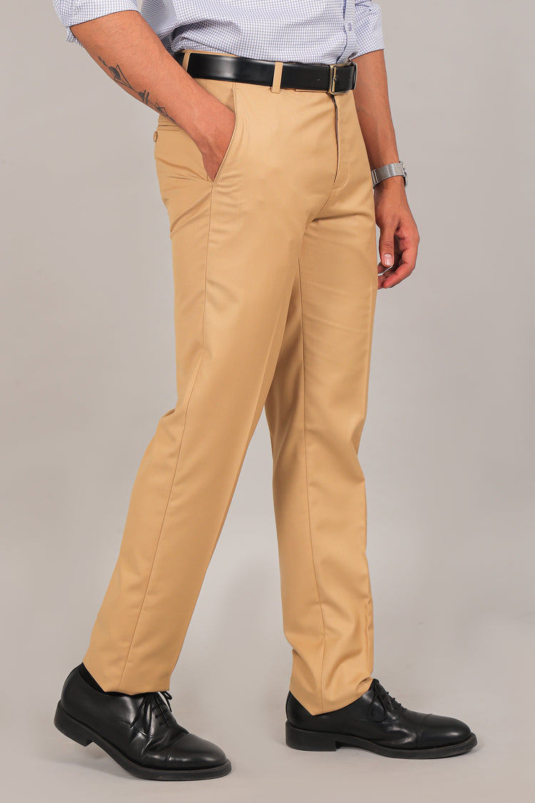 BLUEBIRD MEN'S BEIGE FORMAL TROUSER