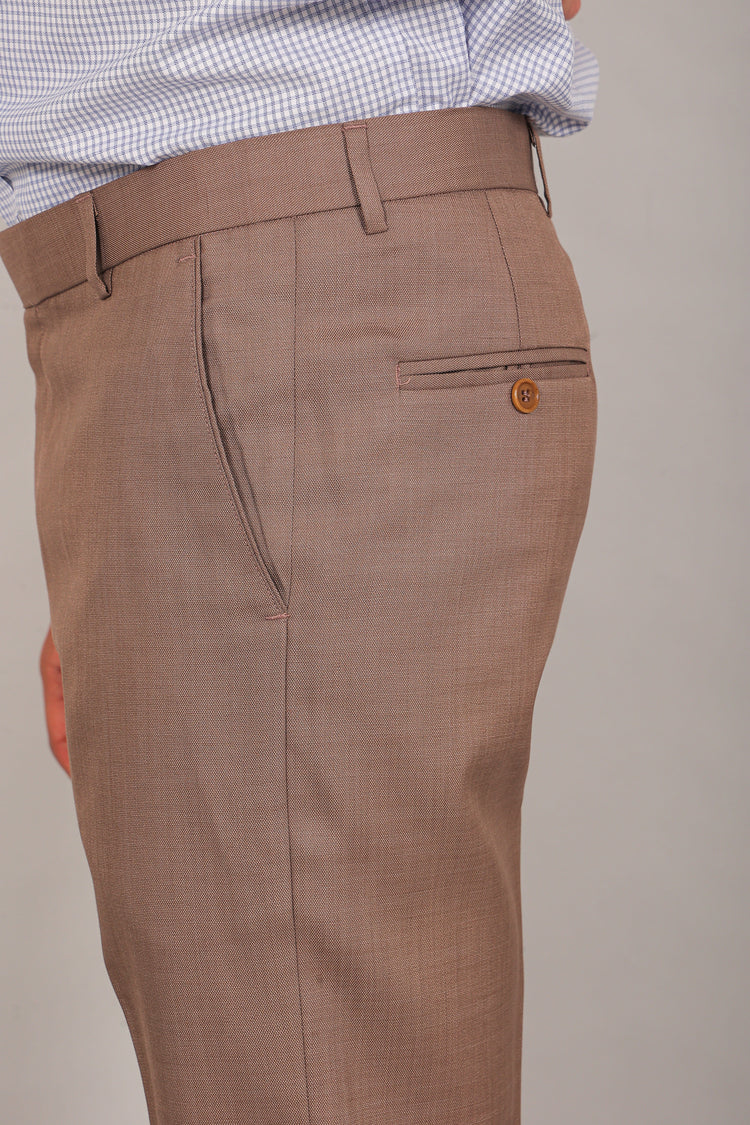 BLUEBIRD MEN'S DARK TAN FORMAL TROUSER