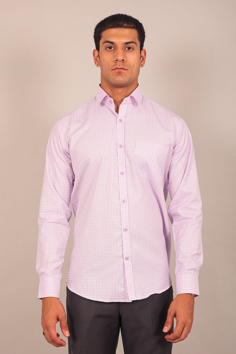 BLUEBIRD MEN'S LIGHT PUPLE CHECK SHIRT