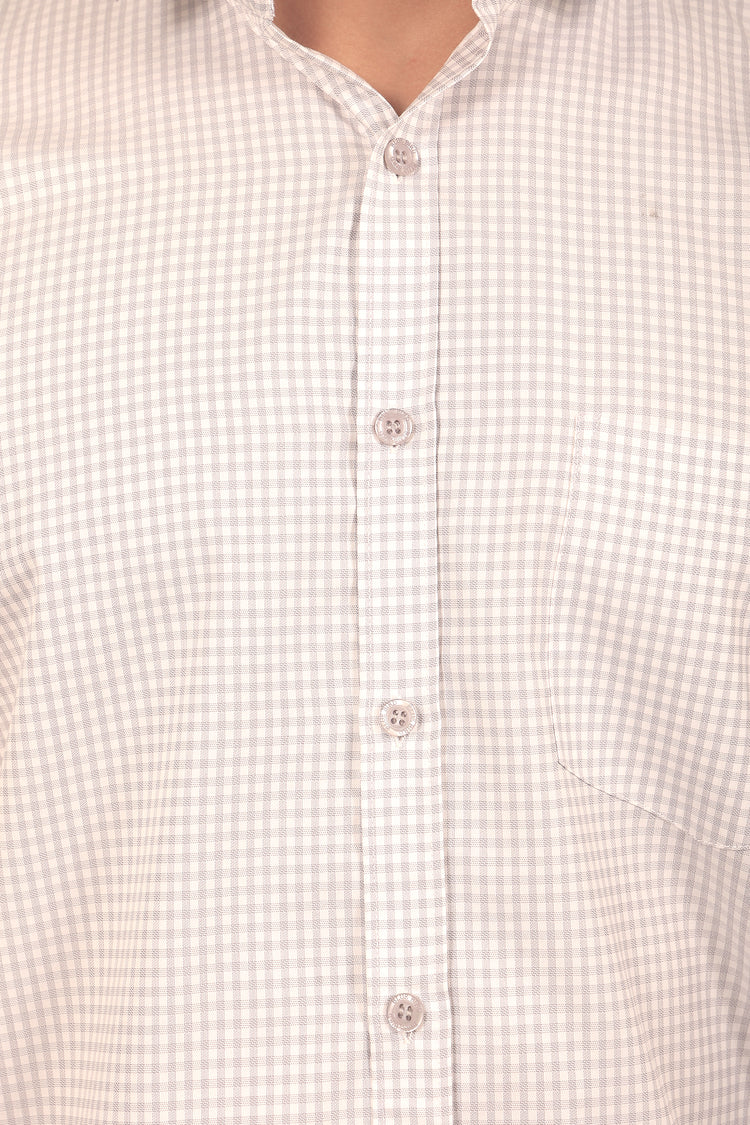 BLUEBIRD MEN'S LIGHT SLATE GREY CHECK SHIRT