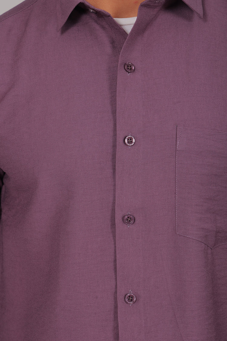 BLUEBIRD MEN'S MAUVE KNITTED PLAIN SHIRT