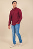 BLUEBIRD MEN'S MAROON KNITTED PLAIN SHIRT