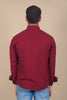 BLUEBIRD MEN'S MAROON KNITTED PLAIN SHIRT