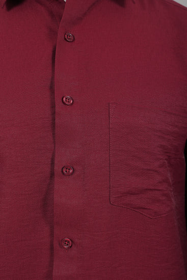 BLUEBIRD MEN'S MAROON KNITTED PLAIN SHIRT