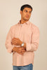 BLUEBIRD MEN'S BABY PINK KNITTED PLAIN SHIRT