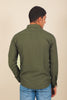 BLUEBIRD MEN'S OLIVE KNITTED PLAIN SHIRT