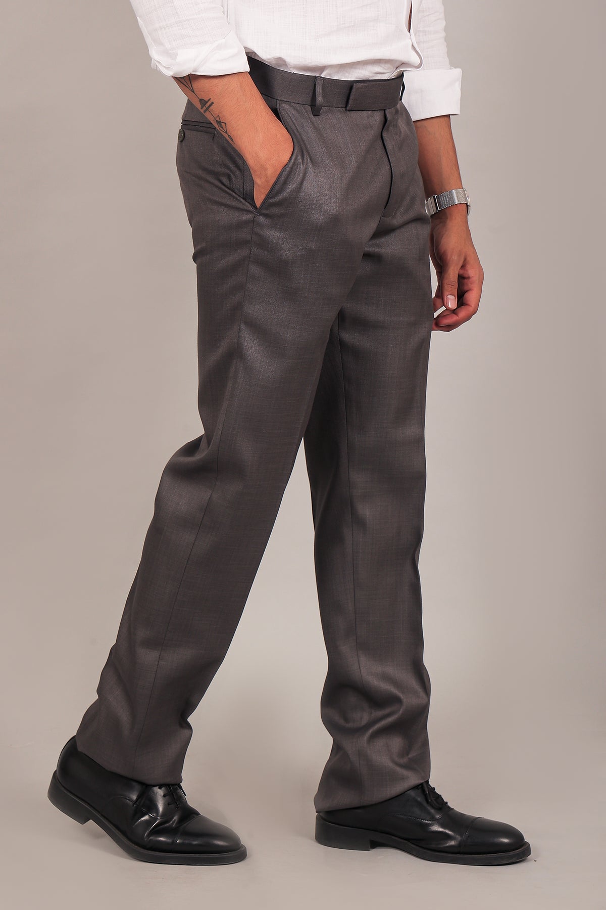 BLUEBIRD MEN'S DARK GREY FORMAL TROUSER