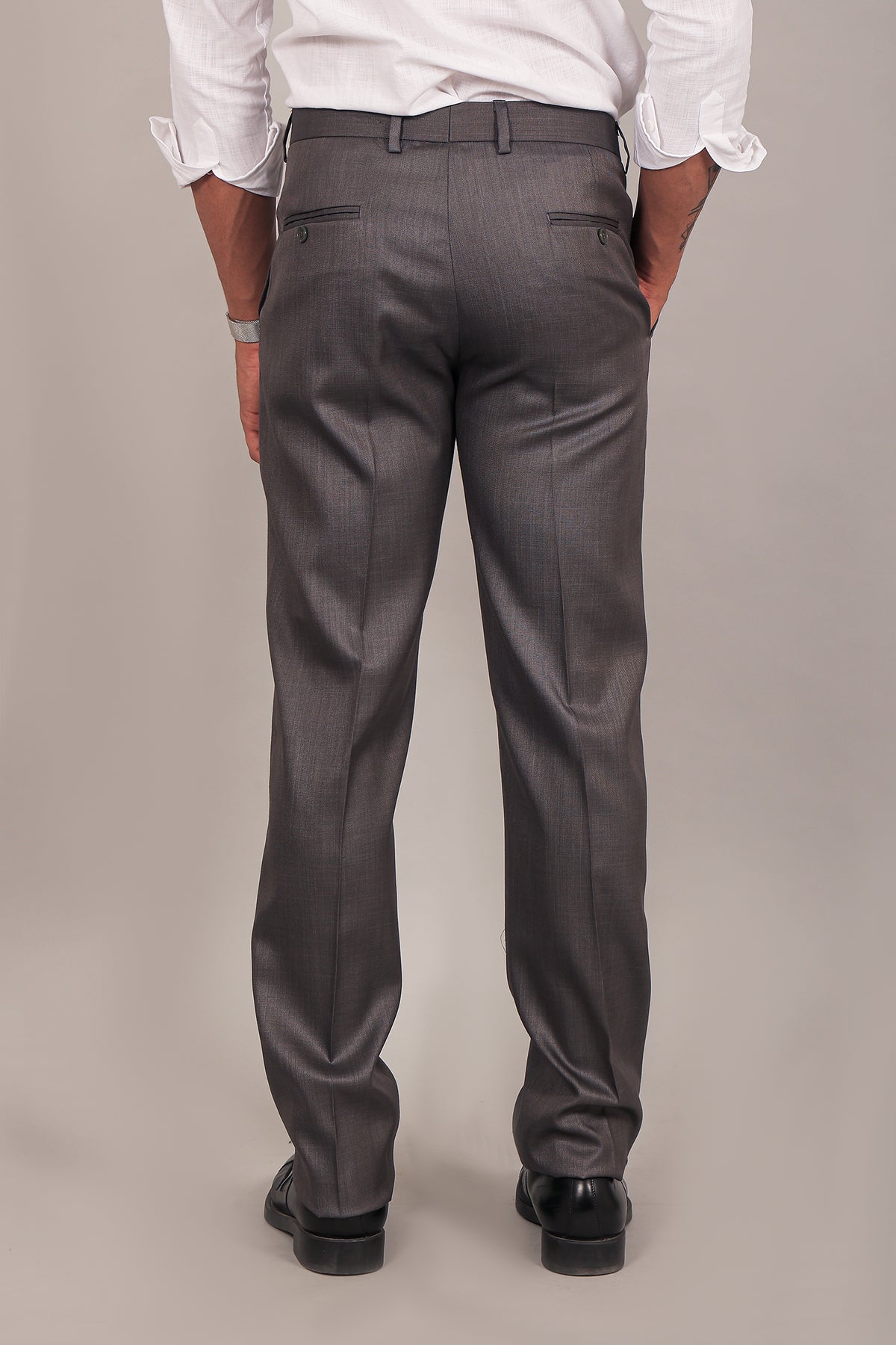 BLUEBIRD MEN'S DARK GREY FORMAL TROUSER
