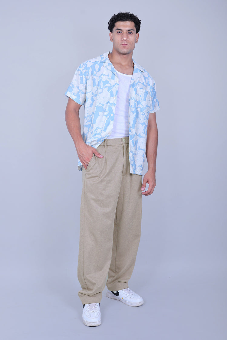 Bluebird Korean Pleated Pant Beige Color