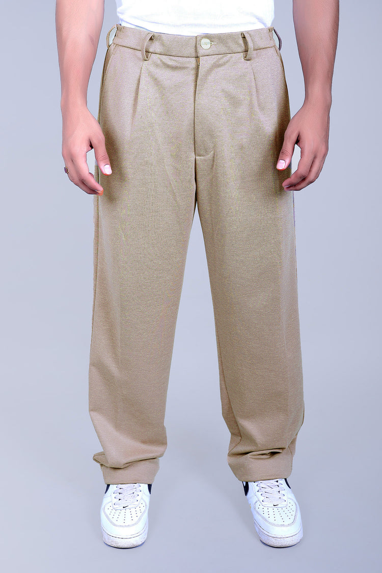 Bluebird Korean Pleated Pant Beige Color