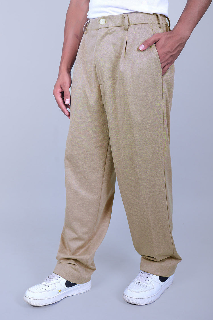 Bluebird Korean Pleated Pant Beige Color