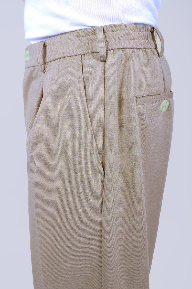 Bluebird Korean Pleated Pant Beige Color