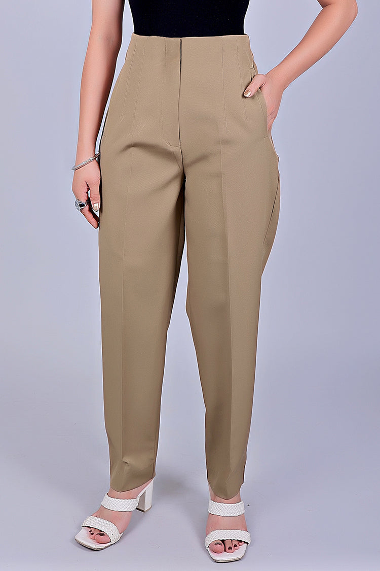 Bluebird Women's High-Waist Light Brown Trouser