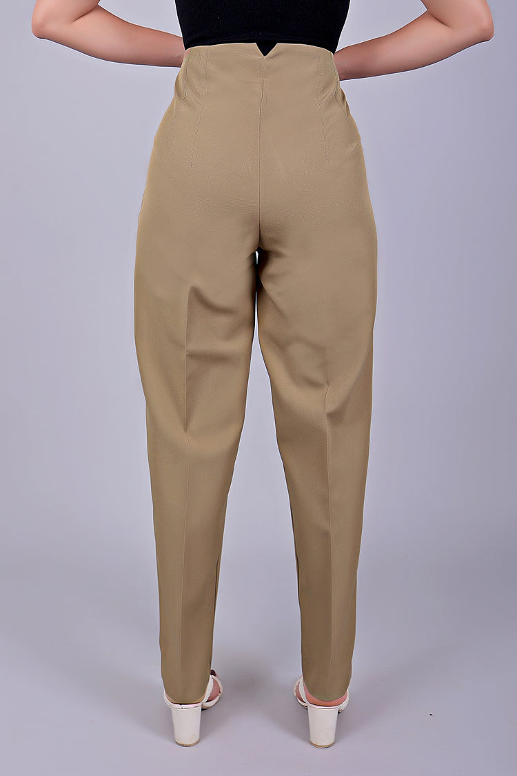 Bluebird Women's High-Waist Light Brown Trouser