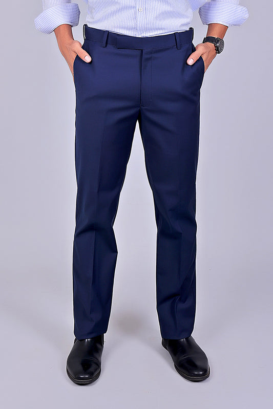 Bluebird Men's Blue Stretch Band Trousers