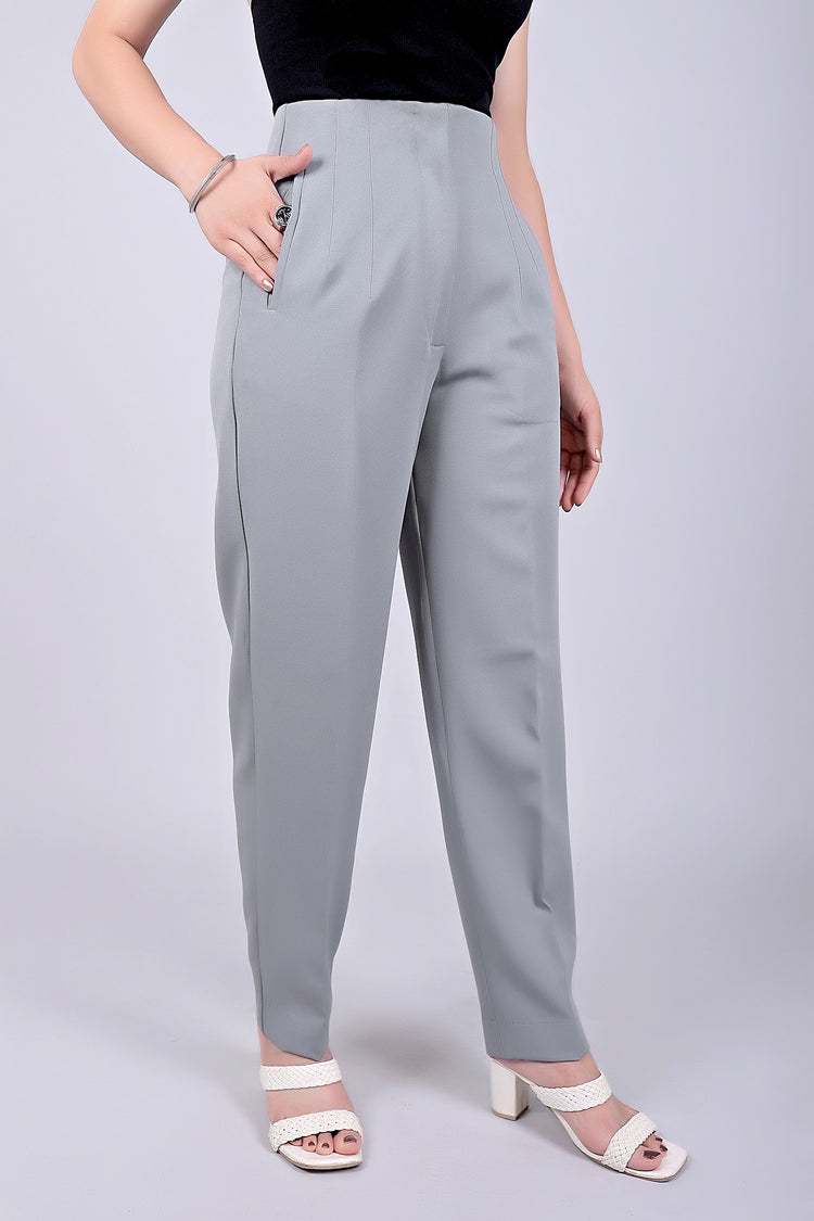 Bluebird Women's High-Waist Grey Trouser