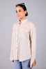 BLUEBIRD Women's Beige Linen Shirt