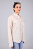 BLUEBIRD Women's Beige Linen Shirt