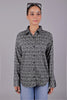 Bluebird Women's Black Geometric Printed Satin Shirt