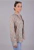 Bluebird Women's Brown Printed Satin Shirt