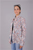 Bluebird Women's White Peach Printed Satin Shirt