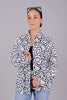 Bluebird Women's Black And White Printed Satin Shirt