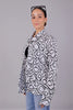 Bluebird Women's Black And White Printed Satin Shirt