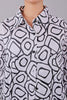 Bluebird Women's Black And White Printed Satin Shirt