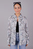 Bluebird Women's White Leaf Printed Satin Shirt