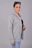 Bluebird Women's White Grey Print Satin Shirt