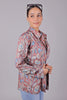 Bluebird Women's Peach Printed Satin Shirt