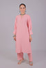 Bluesaanchi Women's Baby Pink Kurti With Trouser Pajama Set